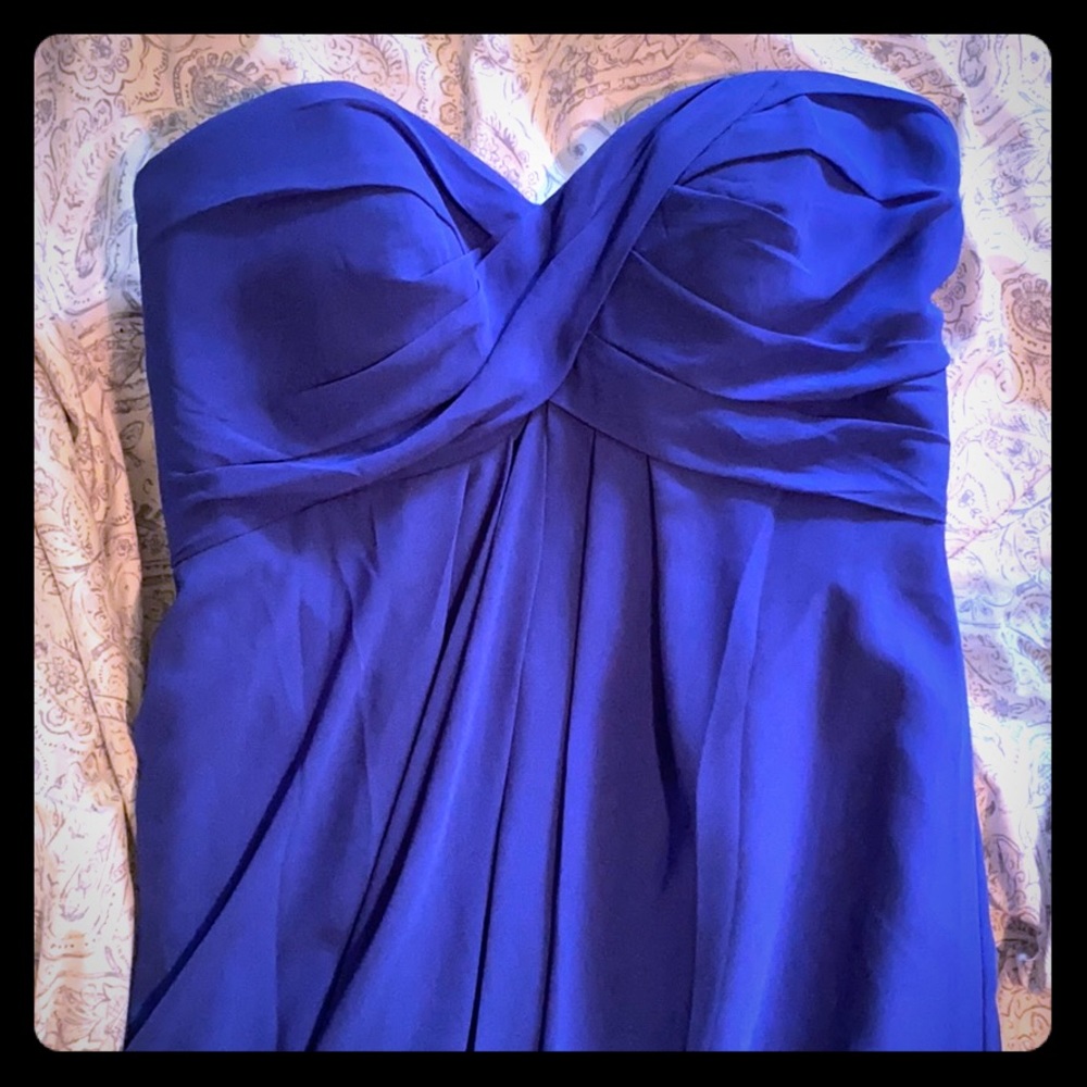 Floor length royal blue gown